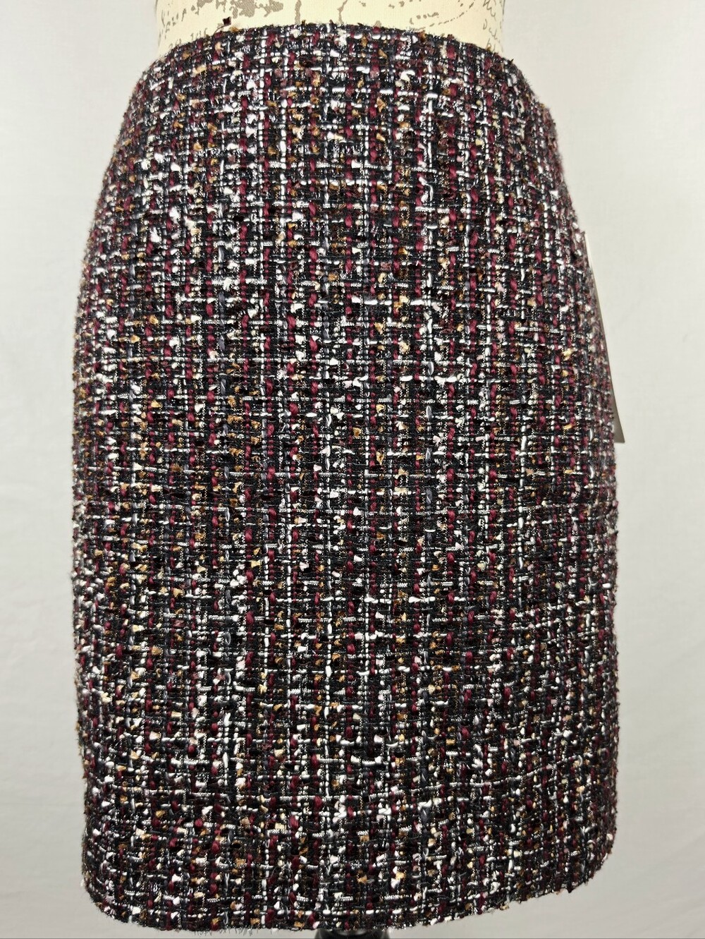 Calvin Klein NWT Petite Tweed Pencil Skirt 2P Black Multi